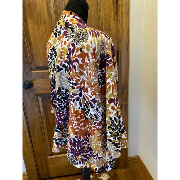 Christopher Banks Sweater Open Front Purple Gold Open Front Size Large Casual - Picture 5 of 11